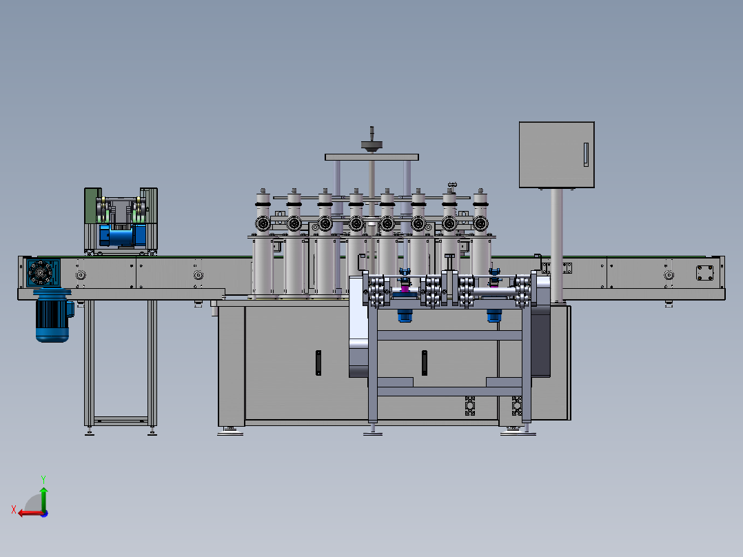 倍力气缸组装生产线sw17可编辑后视图