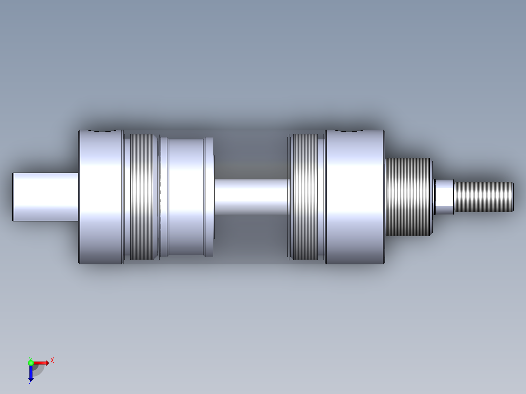 圆形气动缸 40x12x25.5 毫米俯视图