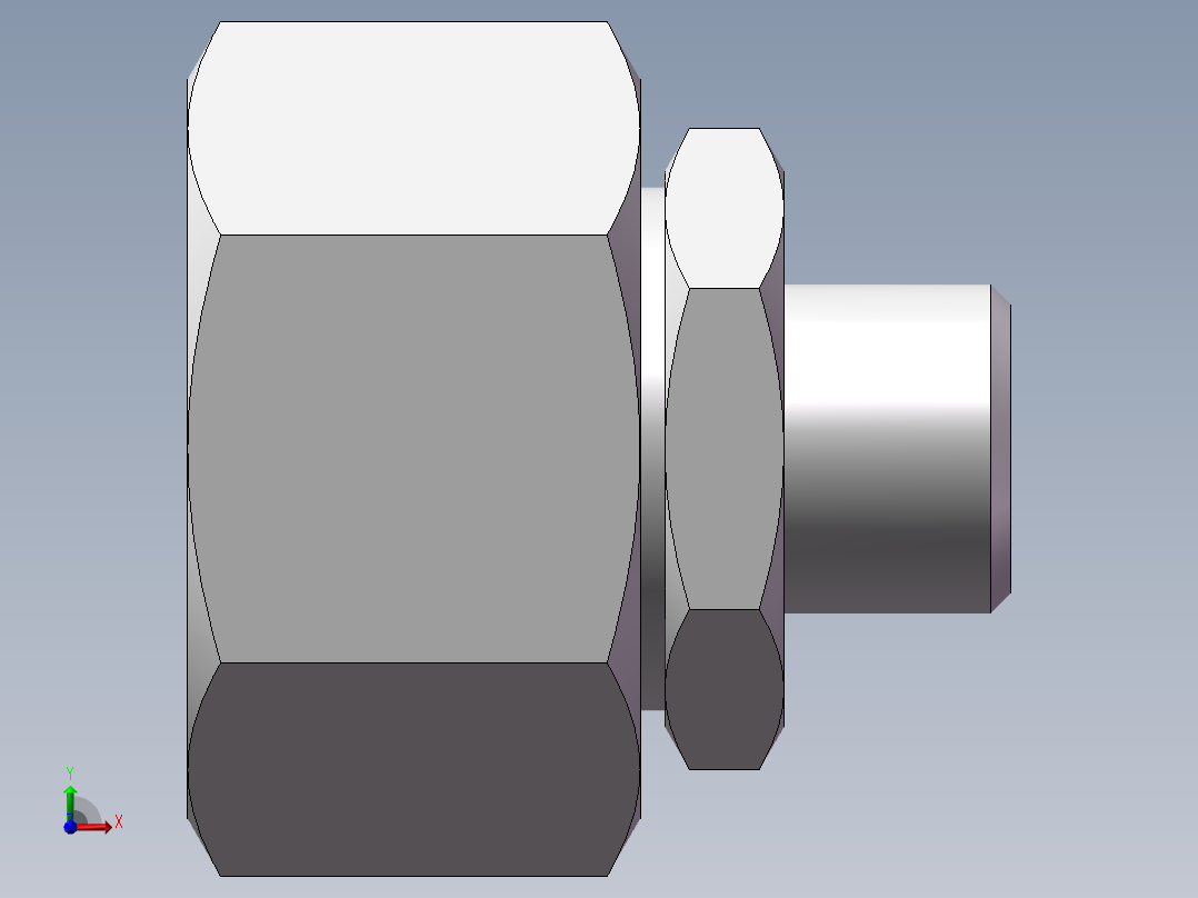 直通变径接头、2C-16-30前视图