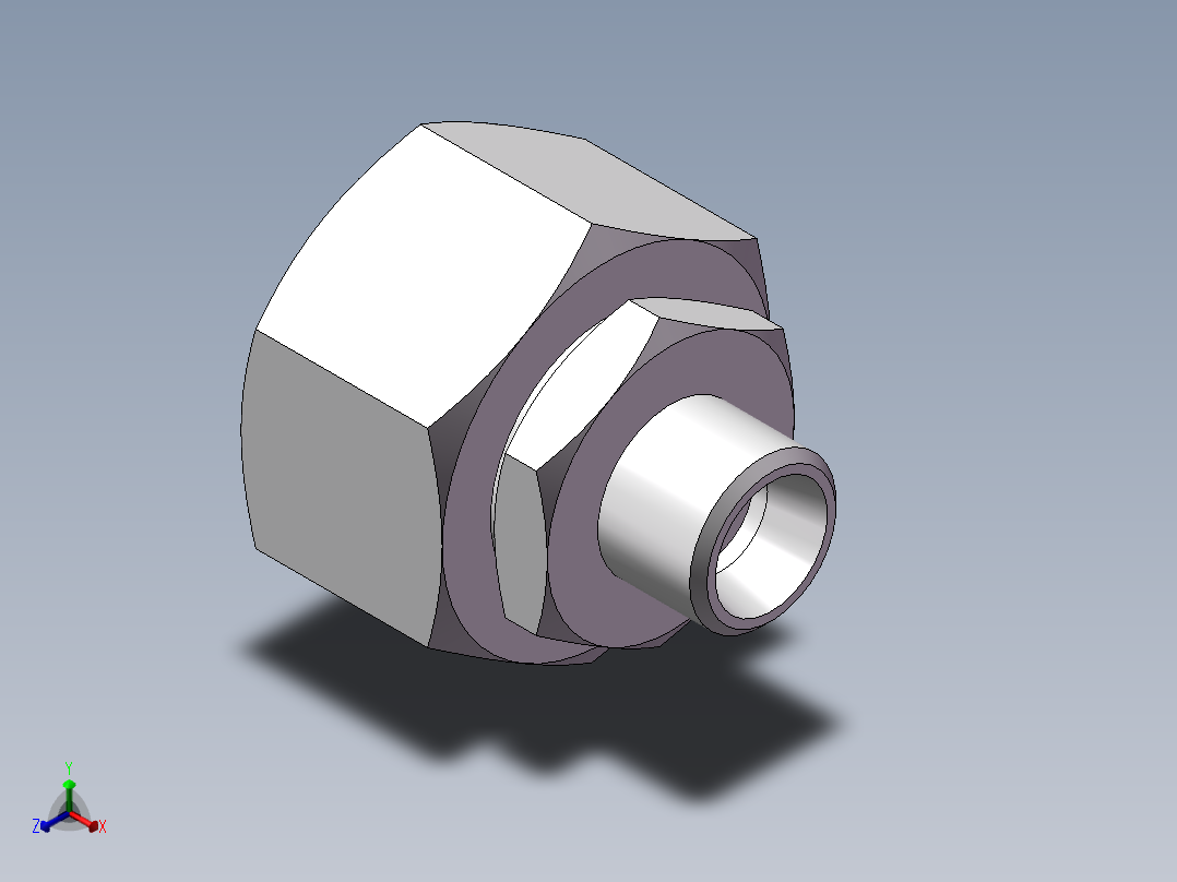 直通变径接头、2C-16-30正等轴测图