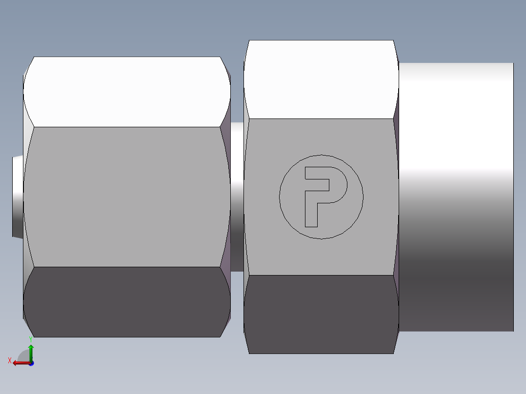 压力表接头-带螺母、7BD-04-14GDK+S后视图