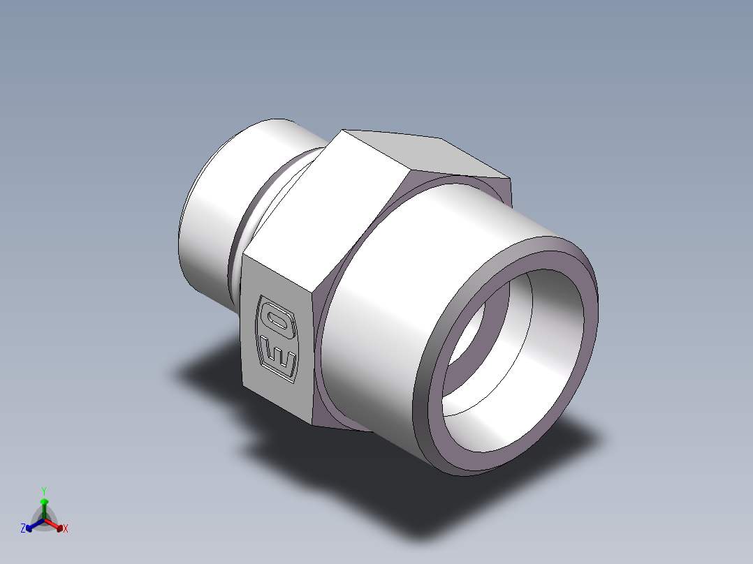 美制O圈密封接头、1DO-30-10正等轴测图