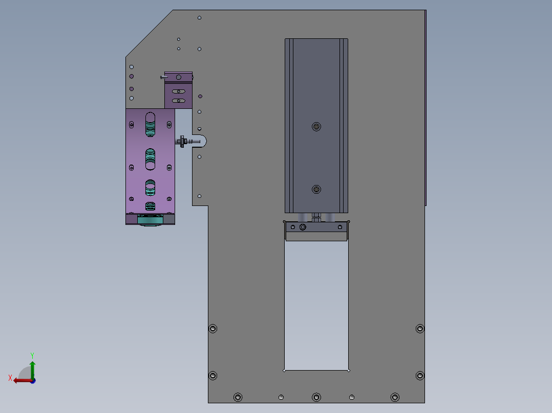 推板式供料机构后视图