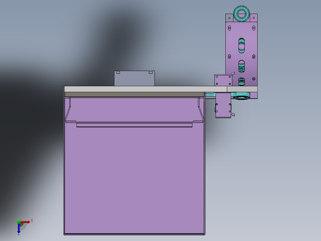 推板式供料机构俯视图
