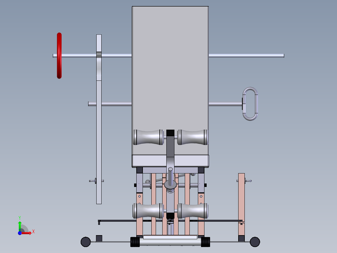 卧推健身器材前视图