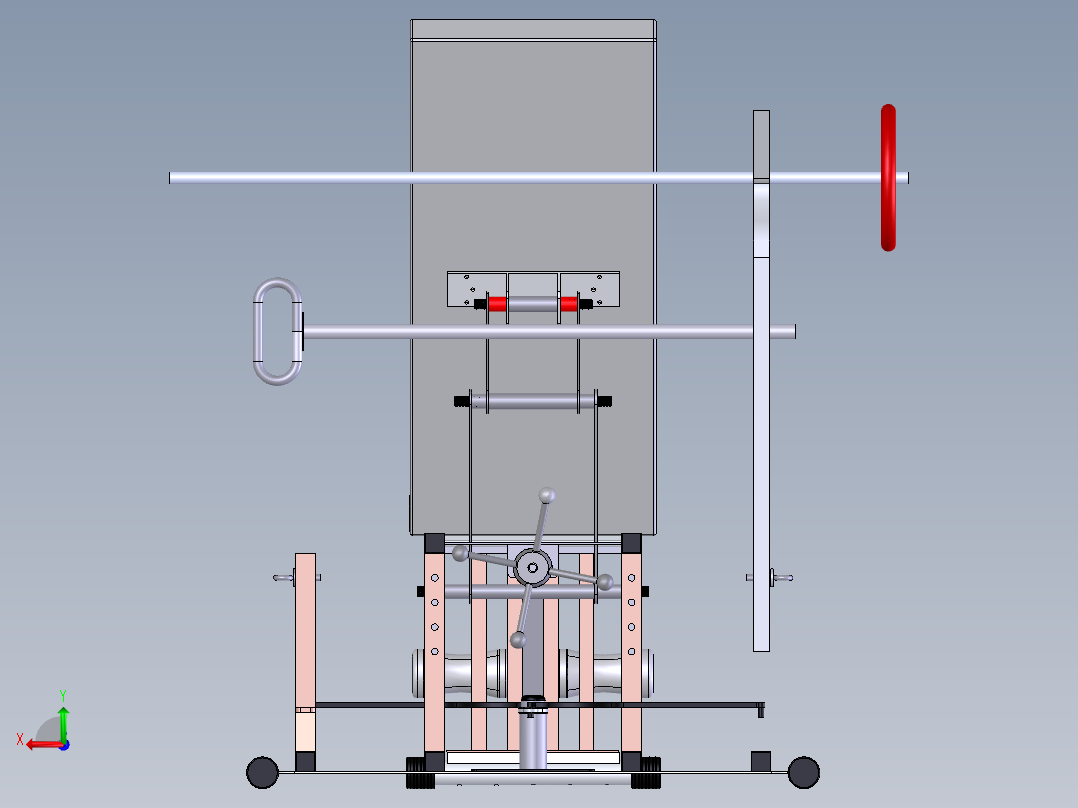 卧推健身器材后视图