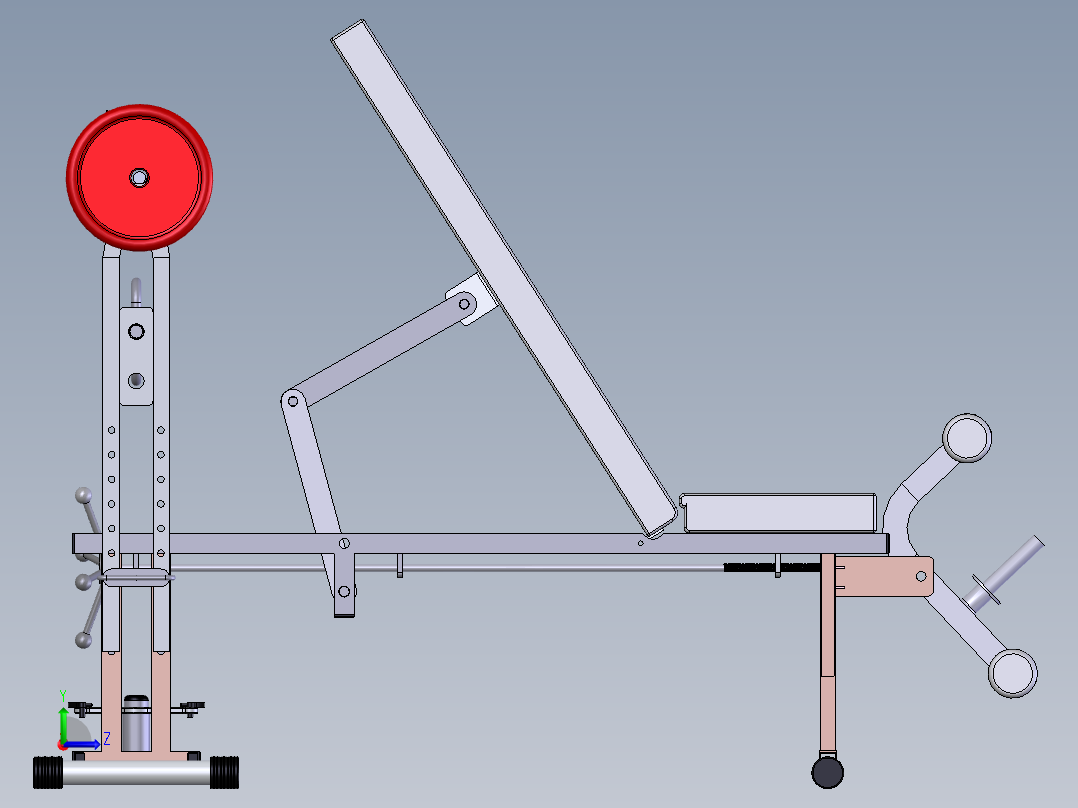 卧推健身器材左视图