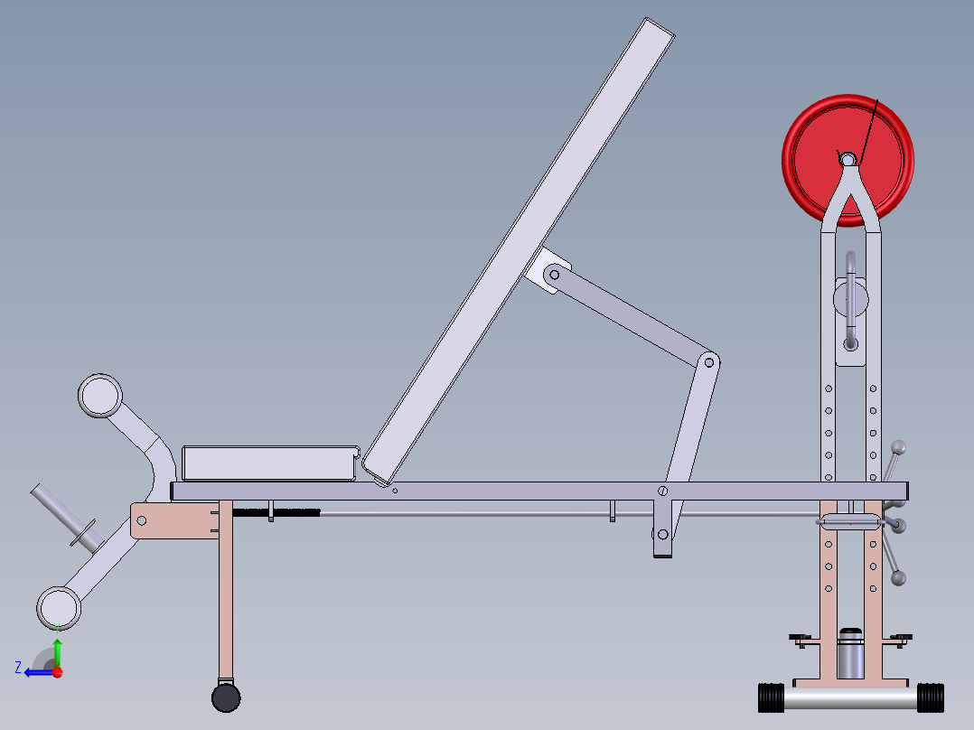 卧推健身器材右视图