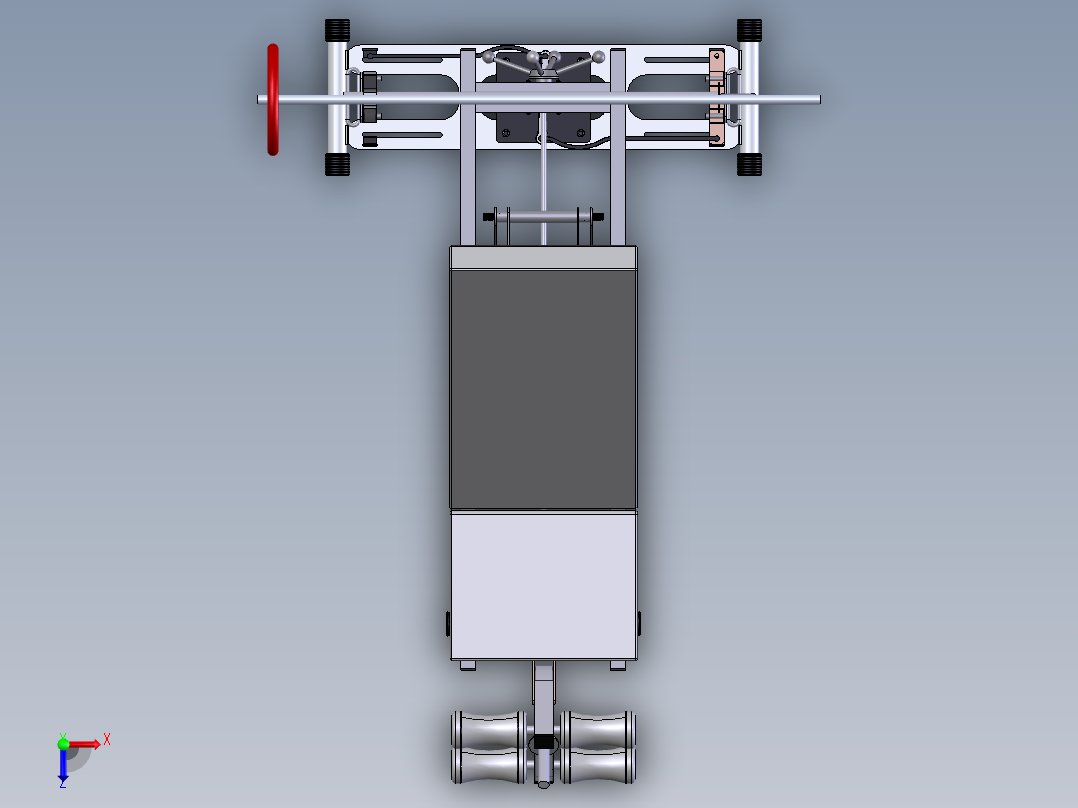 卧推健身器材俯视图