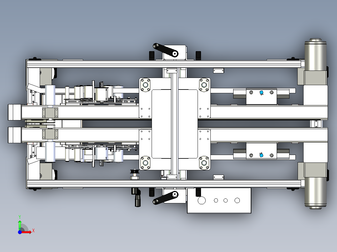 全自动角边封箱机（封箱子四角边的非标自动化设备）前视图