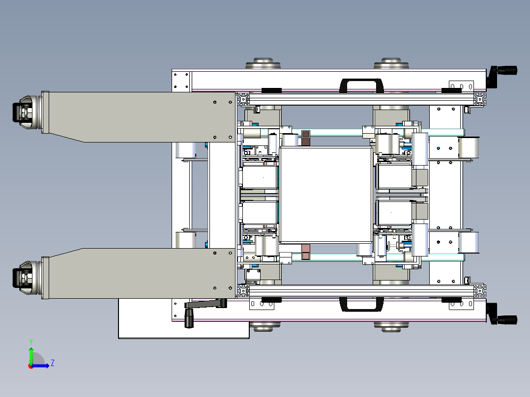 全自动角边封箱机（封箱子四角边的非标自动化设备）左视图