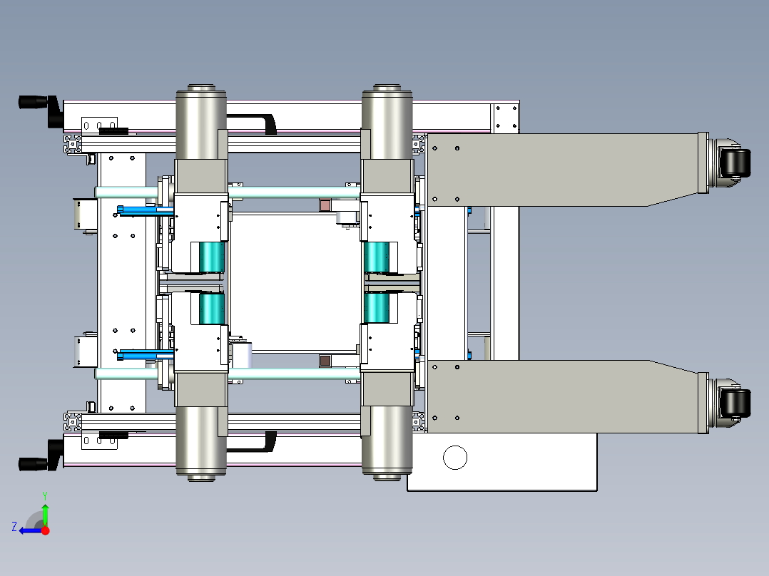 全自动角边封箱机（封箱子四角边的非标自动化设备）右视图