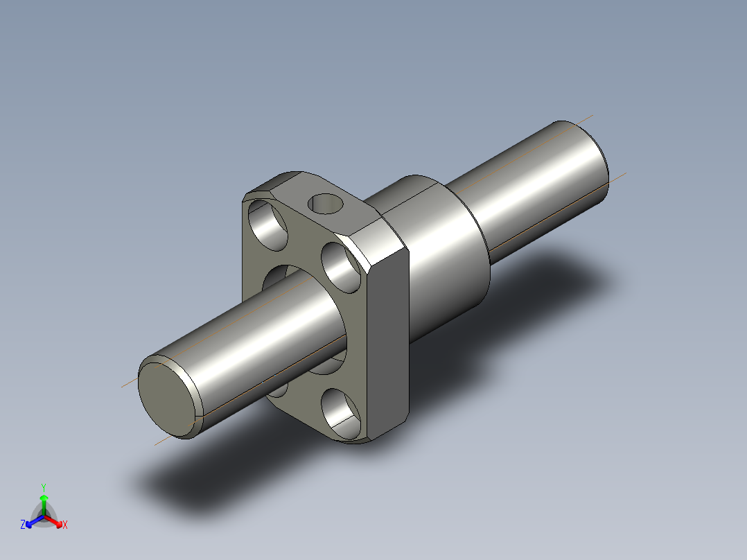 JF1602_5-4滚珠丝杆3D模型主视图
