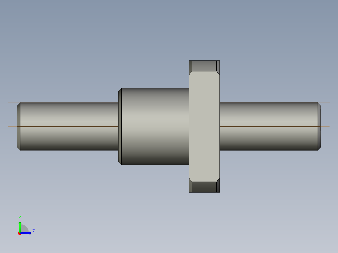 JF1602_5-4滚珠丝杆3D模型左视图