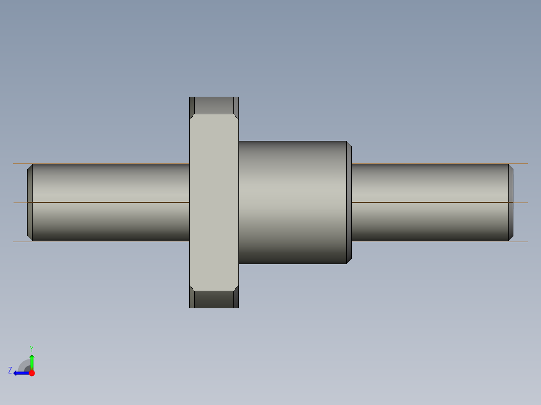 JF1602_5-4滚珠丝杆3D模型右视图