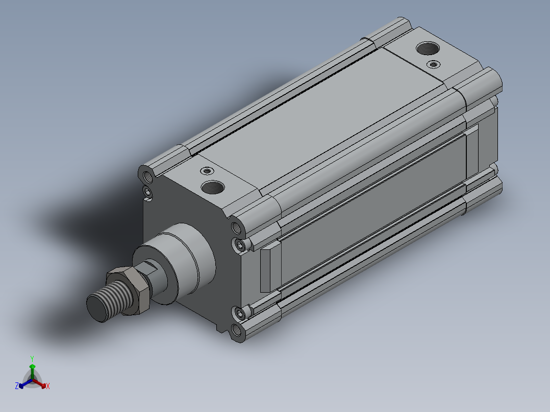 气缸直径125mm正等轴测图