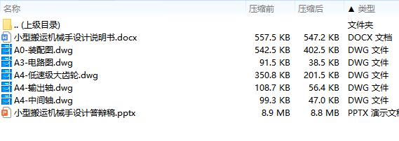 小型搬运机械手设计含5张CAD图