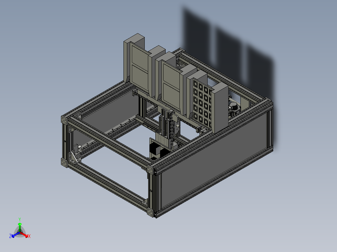 001--K双丝杆伸降机自动伸缩货叉_1正等轴测图