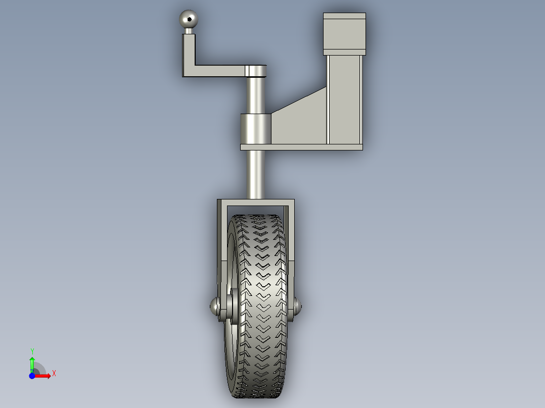 支撑轮装配前视图
