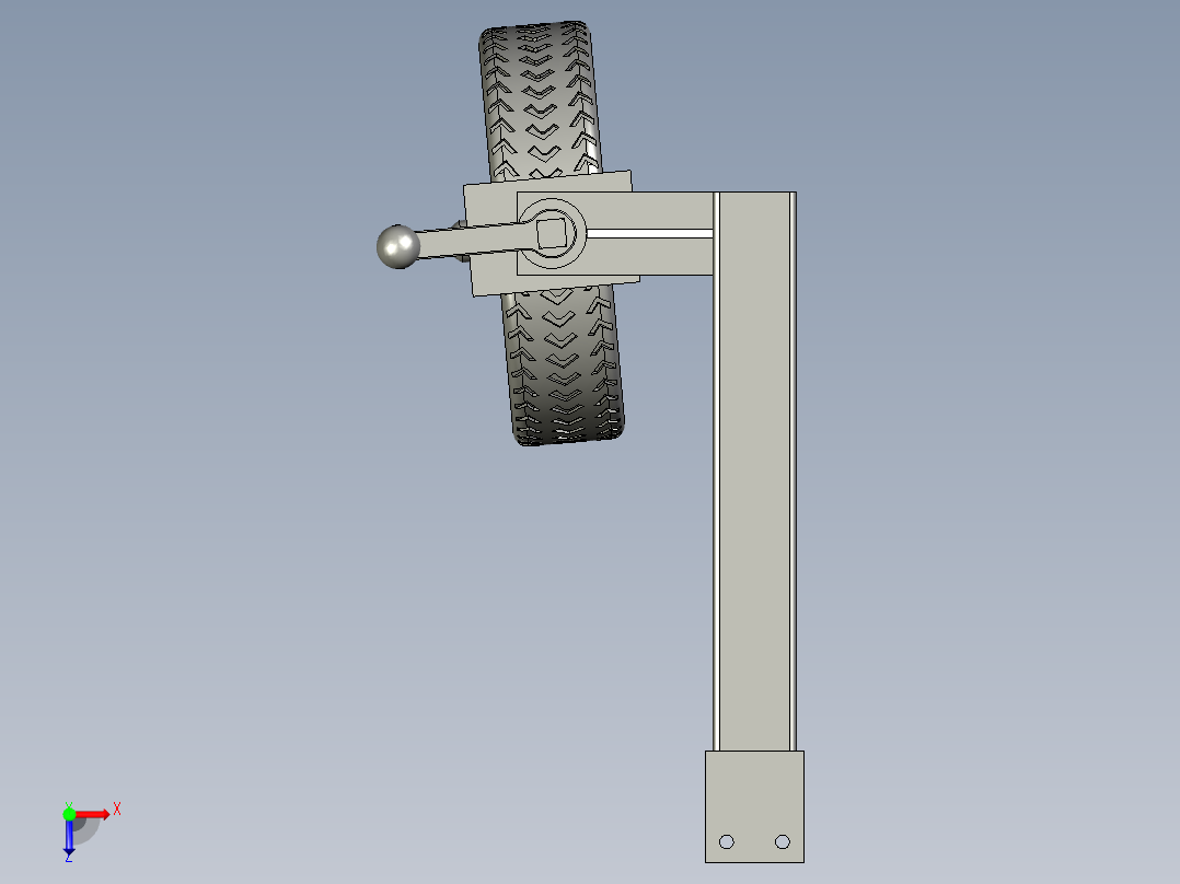 支撑轮装配俯视图