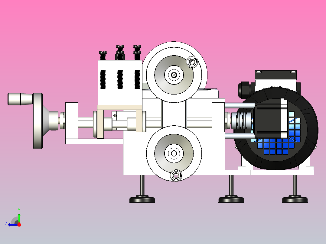 小型数控车床X-T右视图