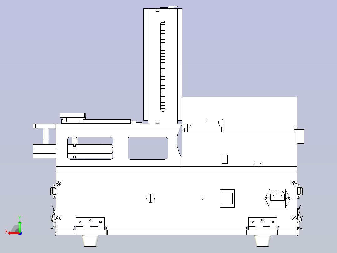一款电子元件自动上料机3D模型后视图