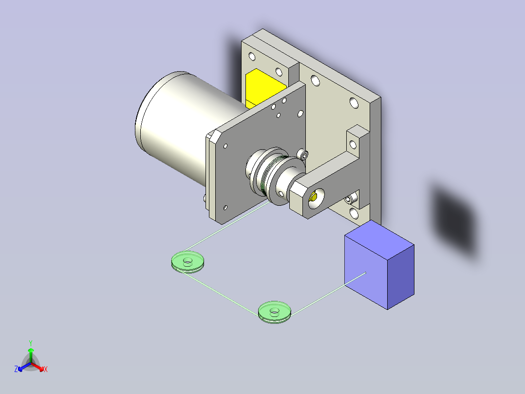 一种小型马达轴的力矩对策3D图纸主视图