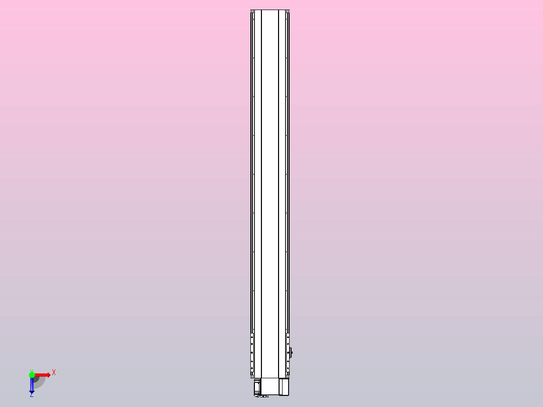皮带直线轴半封闭可选导轨TPA-HNB-202D-140-L1550-RP-Y-P75-N3俯视图