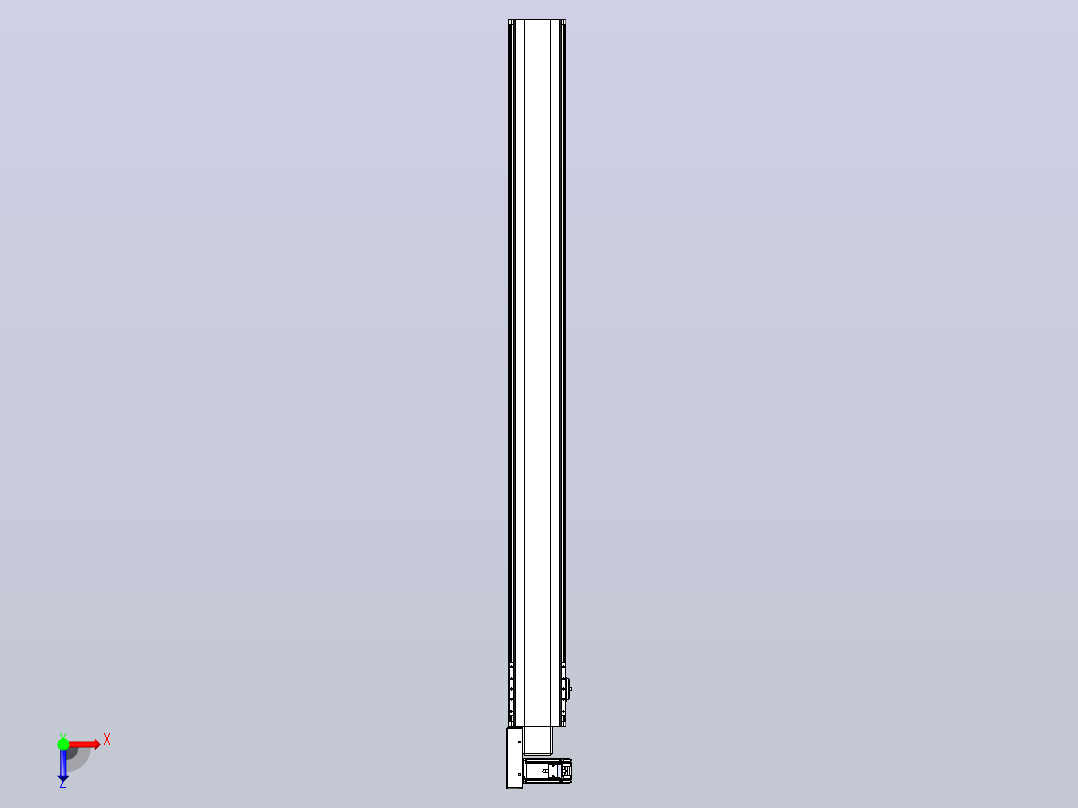 皮带直线轴半封闭可选导轨TPA-HNB-140D-120-L1500-ML-Y-P40-N3俯视图