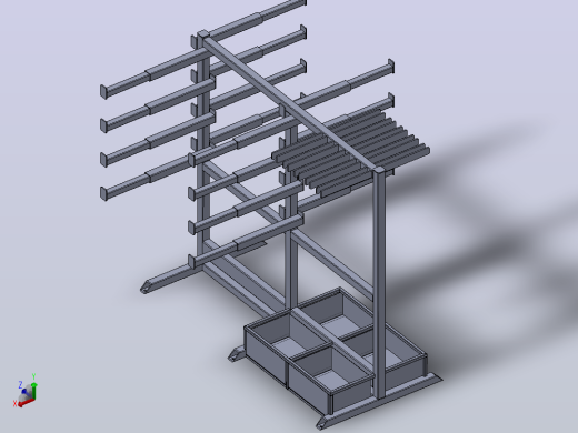 Rack+for+Pipes工业车间管材架3D图纸+Solidworks设计