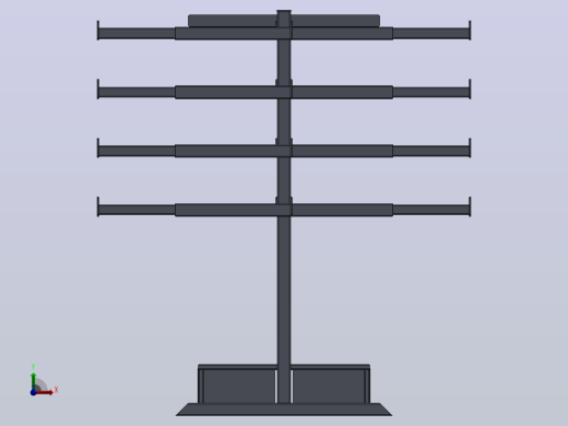 Rack+for+Pipes工业车间管材架3D图纸+Solidworks设计前视缩略图