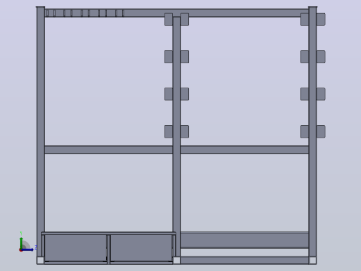 Rack+for+Pipes工业车间管材架3D图纸+Solidworks设计左视缩略图