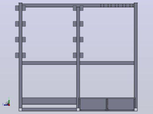 Rack+for+Pipes工业车间管材架3D图纸+Solidworks设计右视缩略图