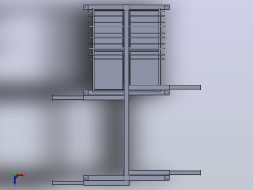 Rack+for+Pipes工业车间管材架3D图纸+Solidworks设计俯视缩略图