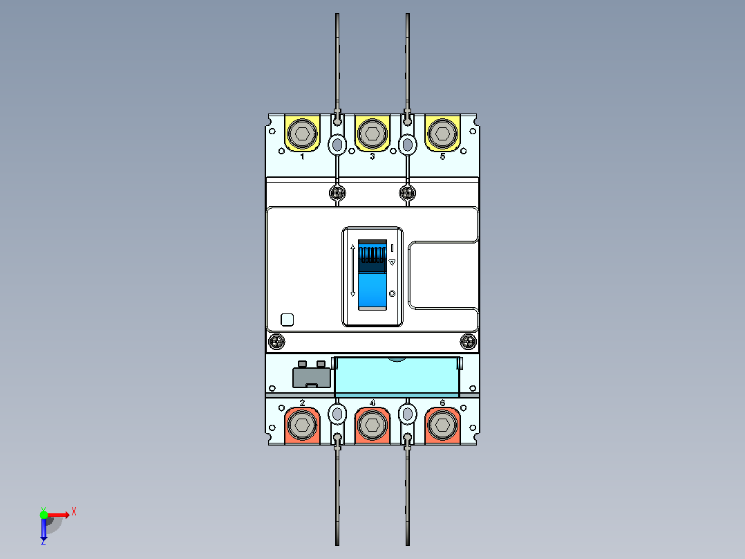 NM5S-250 3P塑料外壳式断路器三维模型202209 (1)俯视图