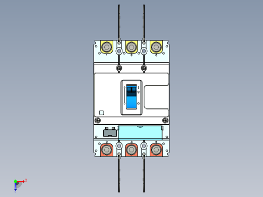 NM5S-250 3P塑料外壳式断路器三维模型202209 (1)俯视缩略图