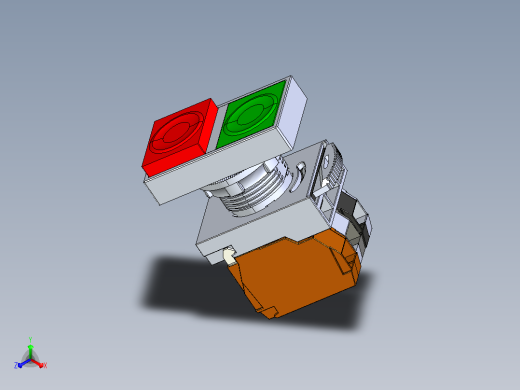 按钮开关ZHA02-D-11-BW-A正等轴测缩略图