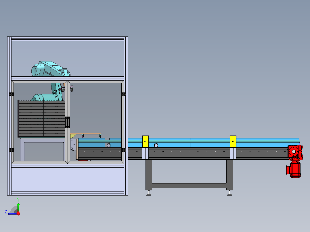 冲压件自动上料设备sw17可编辑右视图