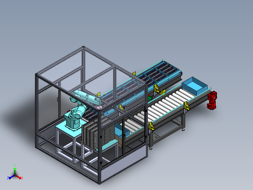 冲压件自动上料设备sw17可编辑正等轴测图