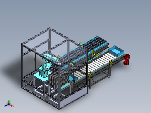 冲压件自动上料设备sw17可编辑正等轴测缩略图