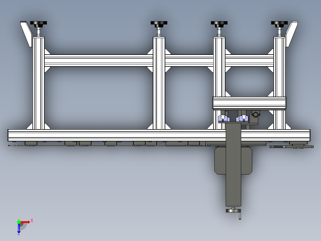 无动力辊道线在线打标机3D图纸h631F731非标自动化设备3D图纸设计俯视图