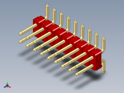 彩色公排针 100mil 2.54mm 系列-DS1022_red_18p_100mil_TypeSMT_rev1.0