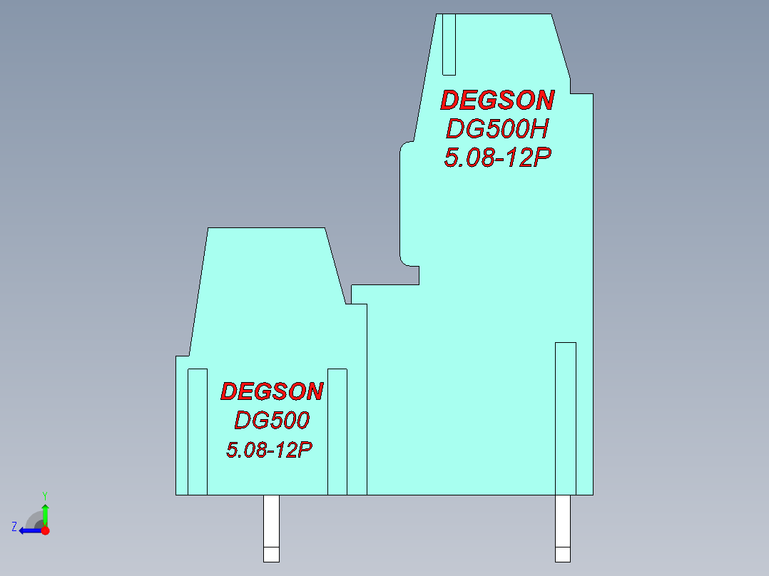 DEGSON DG500 系列 5.05.087.62mm 接线端子-DG500A-5.08-24P-14-00AH右视图