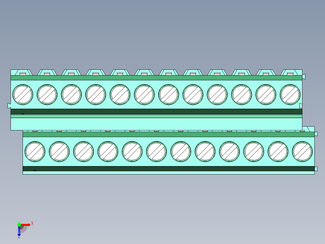 DEGSON DG500 系列 5.05.087.62mm 接线端子-DG500A-5.08-24P-14-00AH俯视图