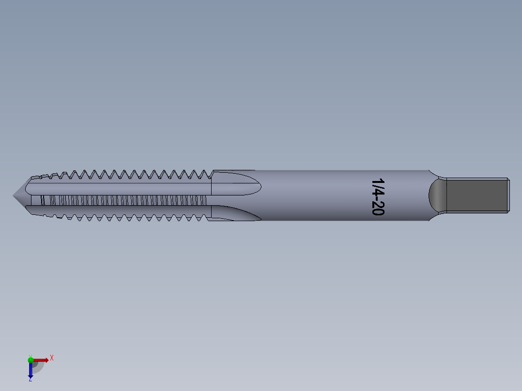 标准英制丝锥-Hand Tap 1-4 20 N2俯视图