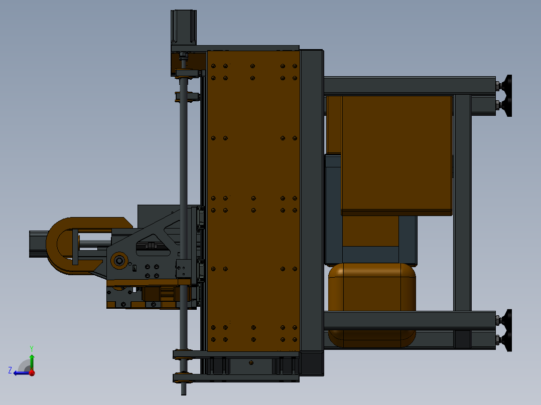 三轴雕铣床右视图