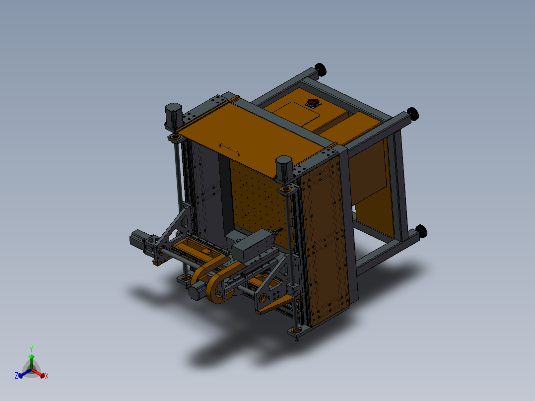 三轴雕铣床正等轴测图