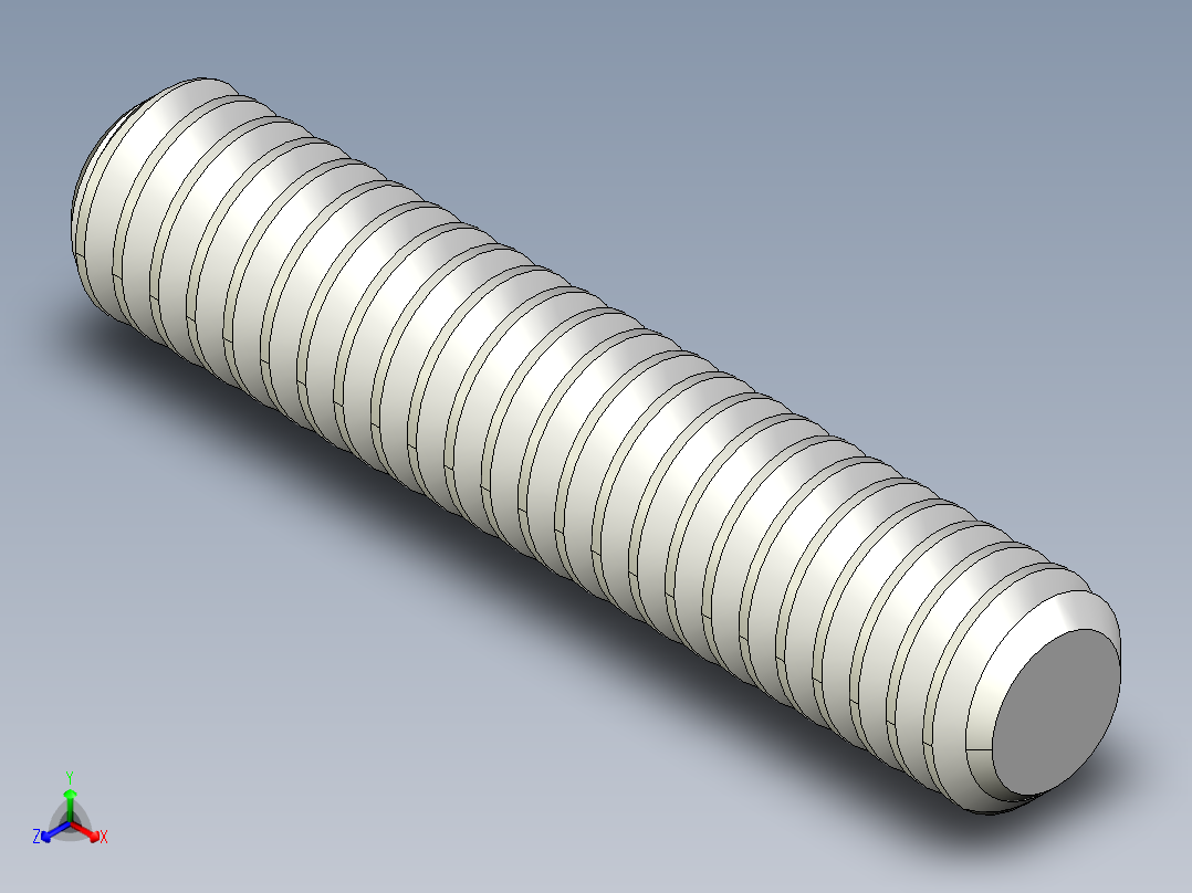 DIN 913-ISO 4026 固定螺钉-M2 L=10.STEP正等轴测图