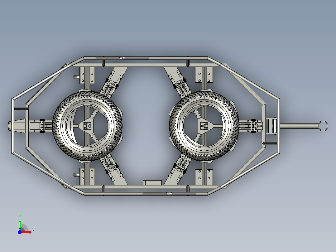 轮胎等物料搬运车前视图