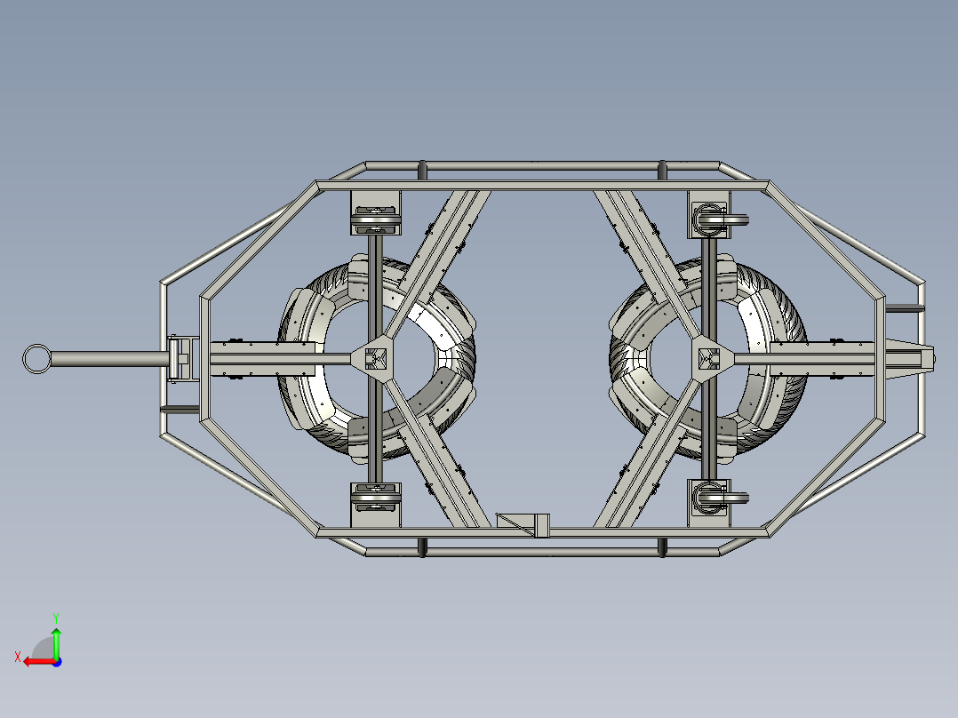 轮胎等物料搬运车后视图